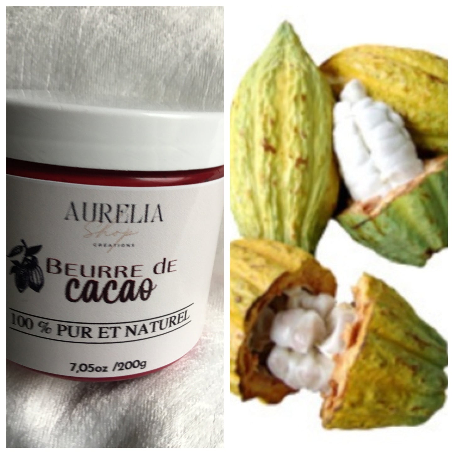 Pur Beurre De Cacao Naturel Bio Pour Peaux Sèches