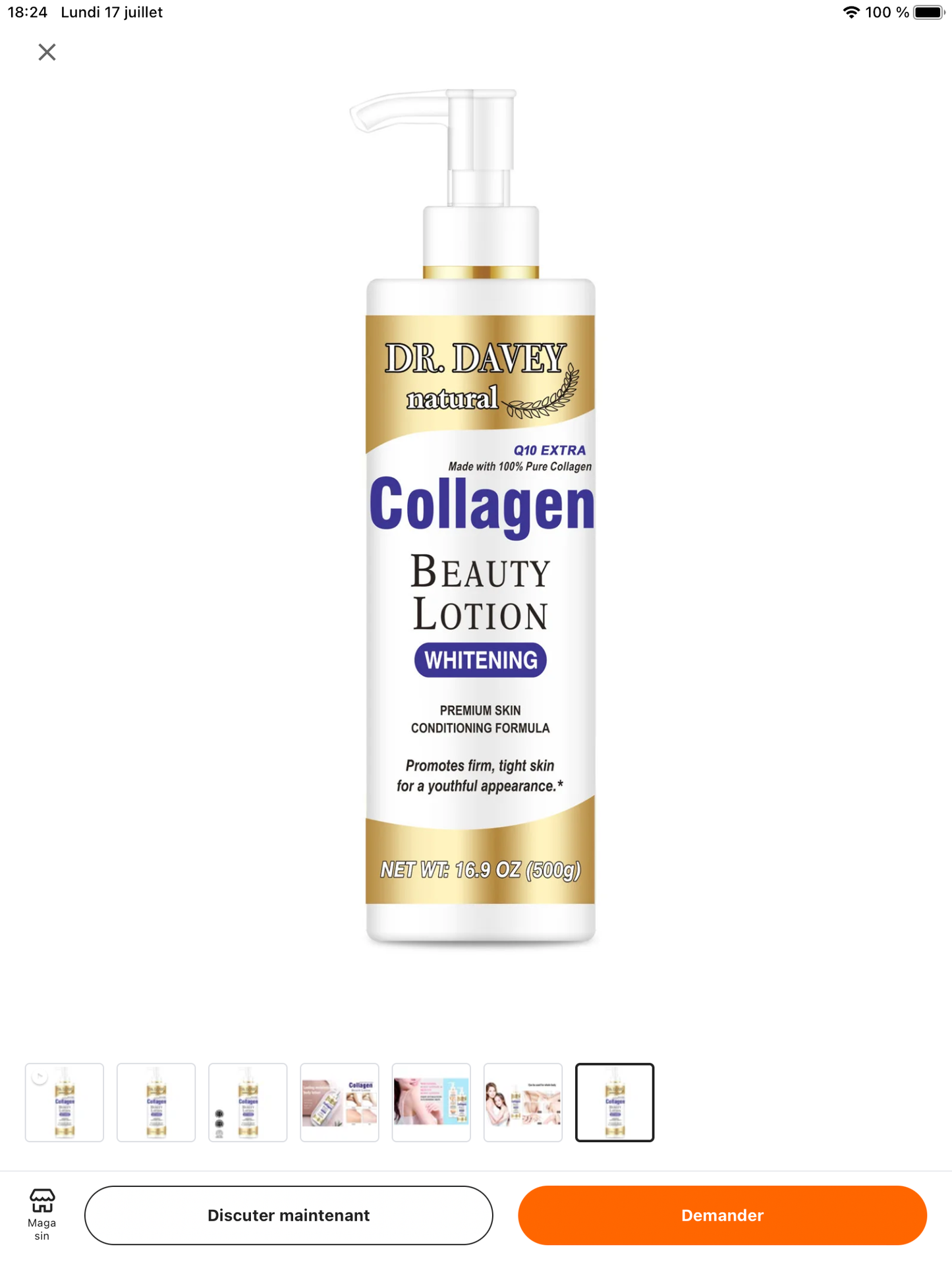 LAIT BLANCHISSANTE DR DAVEY COLLAGEN BEAUTY LOTION 500ml