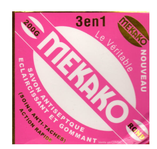 Savon Mekako , Antiseptique, Éclaircissant Et Gommant 3en1 200 g / Mekako Soap, Antiseptic, Brightening And Exfoliating 3in1 200 g