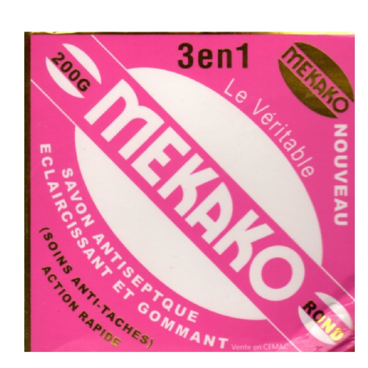 Savon Mekako , Antiseptique, Éclaircissant Et Gommant 3en1 200 g / Mekako Soap, Antiseptic, Brightening And Exfoliating 3in1 200 g