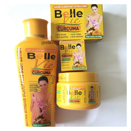 BELLE VIE GAMME ÉCLAIRCISSANT EXTRA -FORT Au Curcuma.