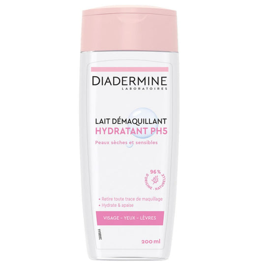 Diadermine - Facial Makeup Remover Milk, Moisturizing - PH5 - Hydrates and Soothes - 200 ml